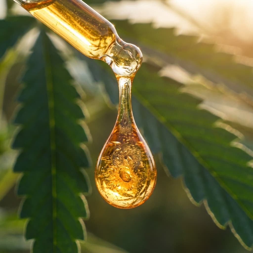 Rich golden full spectrum oil drop